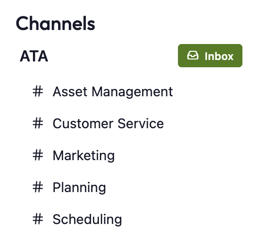 departement channels workflow showing different departments with tasks that have routes and stops assoicated with each